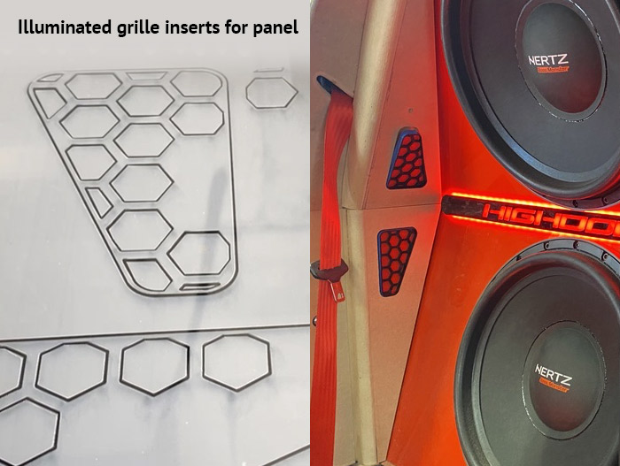 Fabrication of illuminated grille inserts